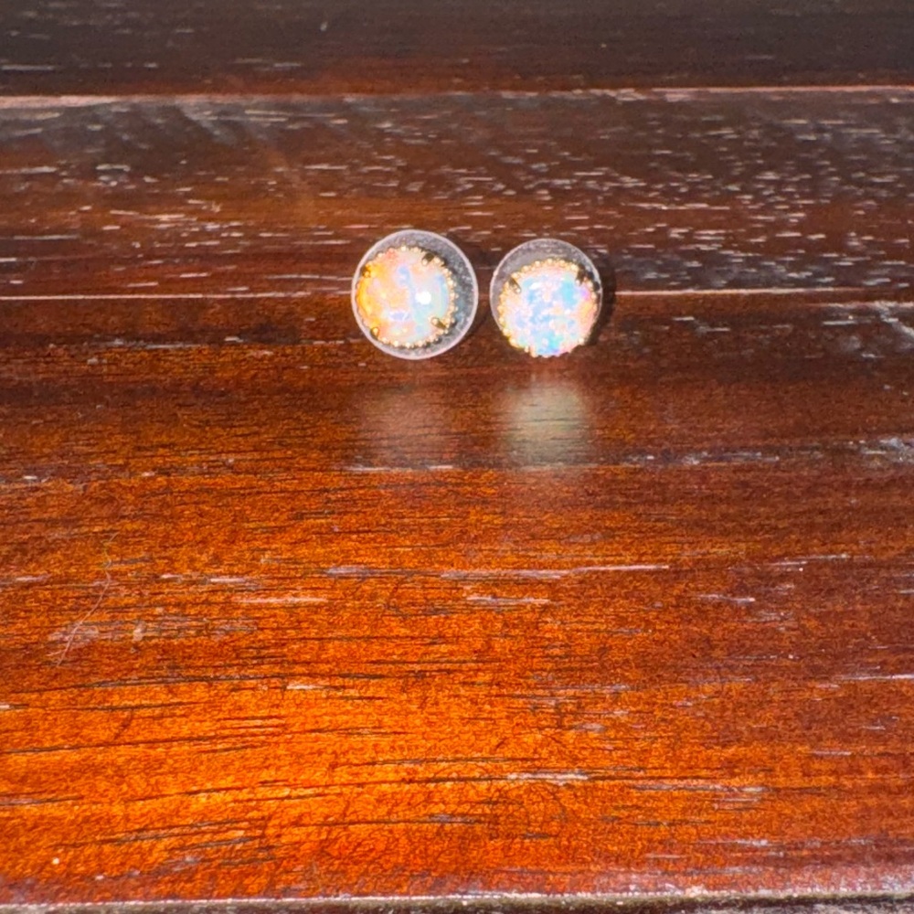 Opal stud earrings